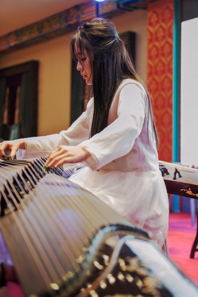 古筝独奏·白衣与金纹红幕